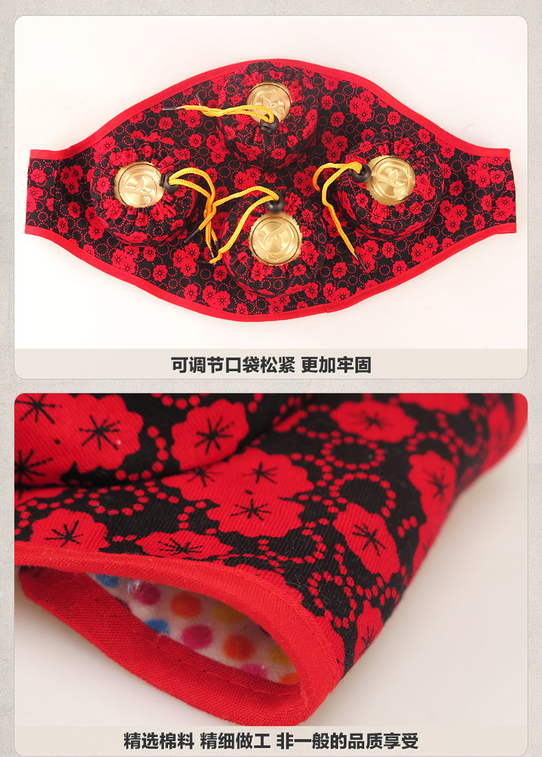 双层纯棉四联随身灸服 腰腹背腿四联布袋艾灸盒批发新款纯铜灸盒