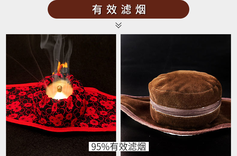 批发滤烟艾灸盒随身灸布套 三联艾灸衣无烟腹部护腰绒布艾灸布套