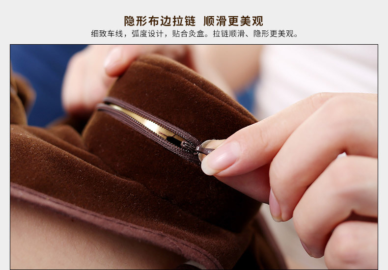 批发滤烟艾灸盒随身灸布套 三联艾灸衣无烟腹部护腰绒布艾灸布套