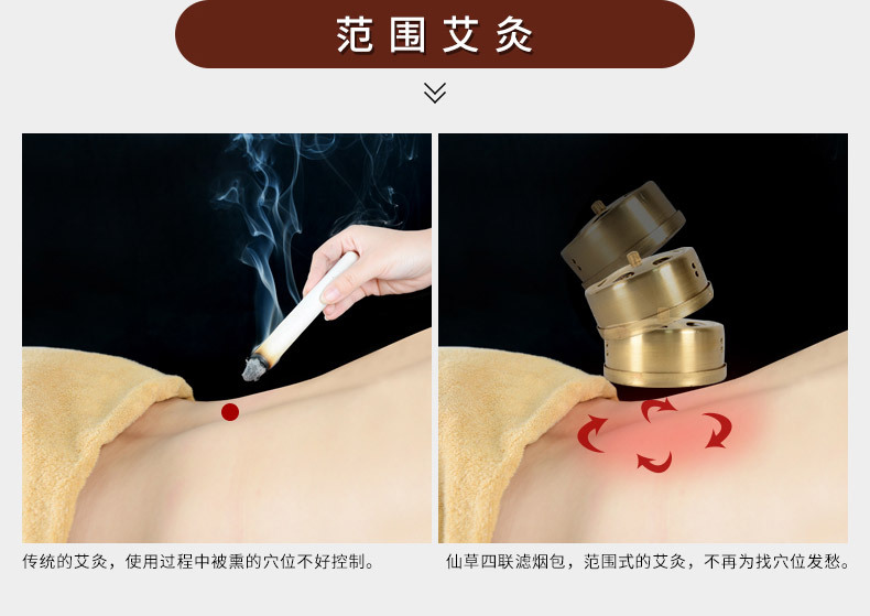 批发滤烟艾灸盒随身灸布套 三联艾灸衣无烟腹部护腰绒布艾灸布套