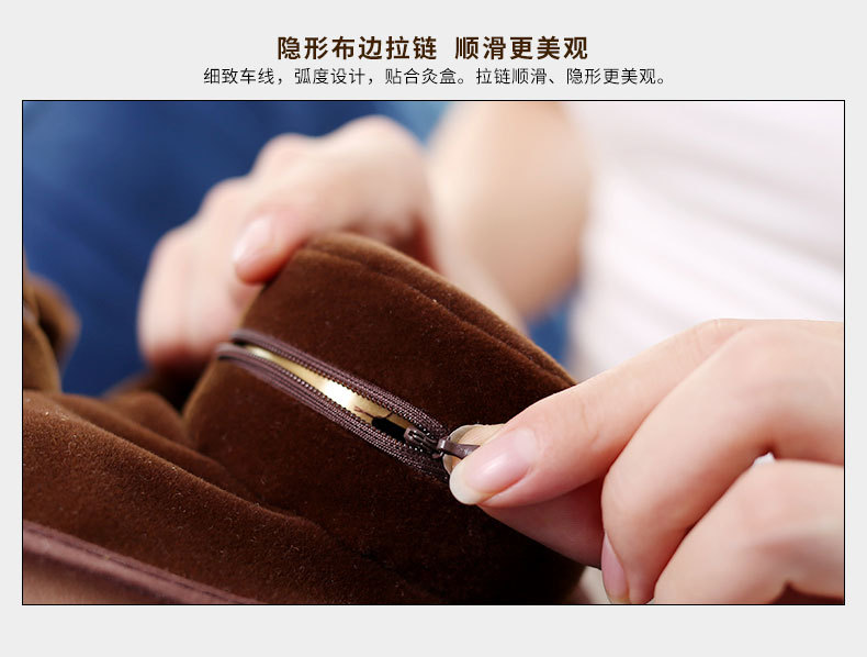批发纯铜艾灸盒 随身灸布套三联艾灸衣无烟腹部护腰绒布套 艾灸服