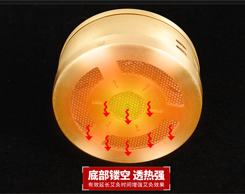 新款加厚纯铜随身灸 艾灸盒便携式无烟保健调温灸盒 艾灸器具批发