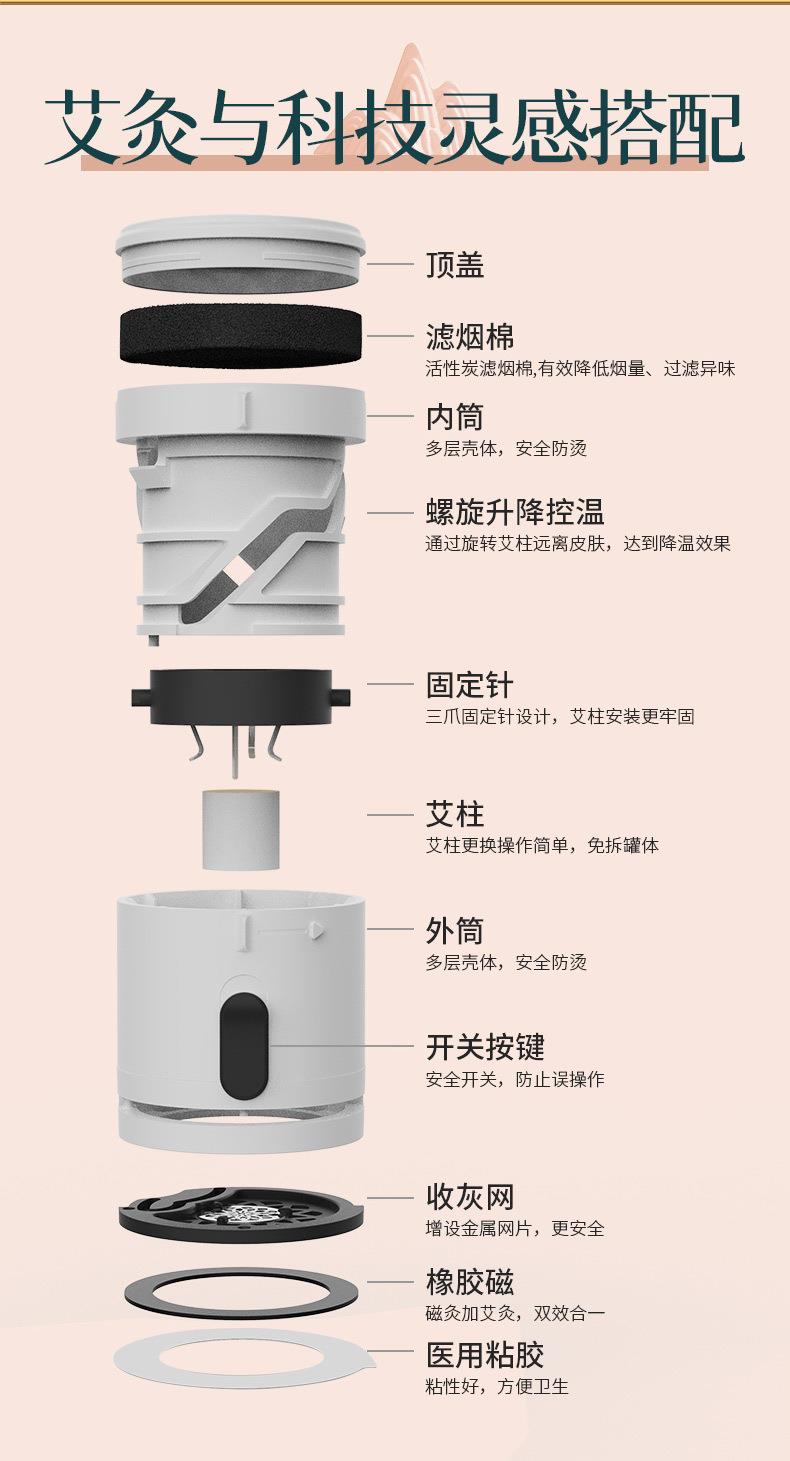 妙艾堂微烟悬磁灸 家用便携式小悬灸艾灸盒厂家悬灸筒公司礼盒装